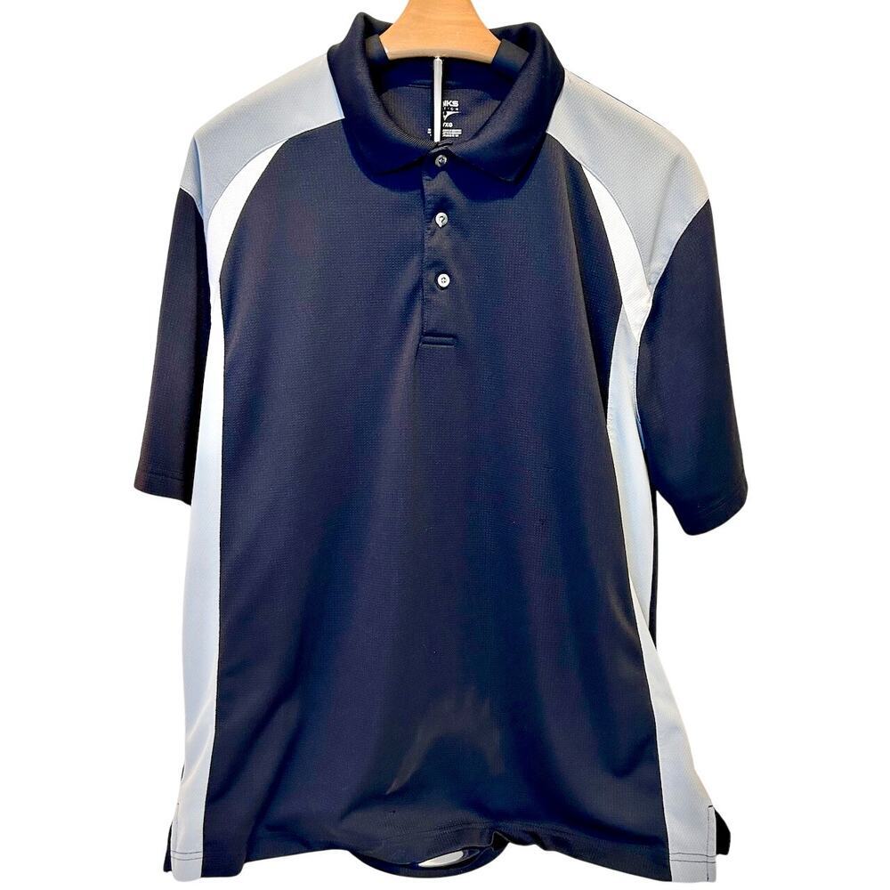 LINKS Golf Polo Black Gray and White 3 Button Preppy Polo Athletic Men's XL